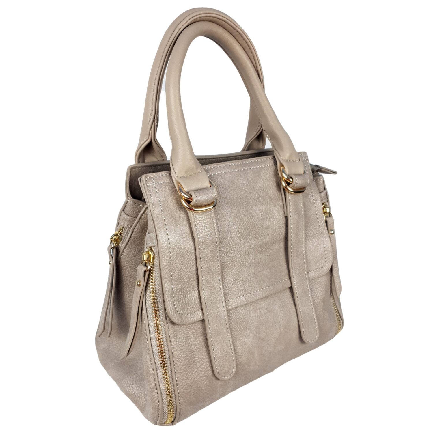 Grey Medium Sized Tote Bag with strap detail. | Karisma